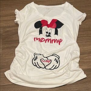 Disney White Minnie Mouse Maternity Tee